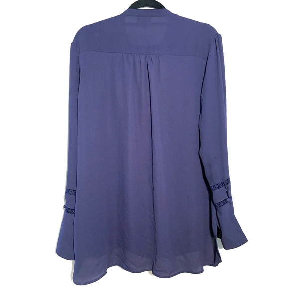 EUC XL The Limited Long Sleeve Lace Inset Blouse - Picture 4 of 6